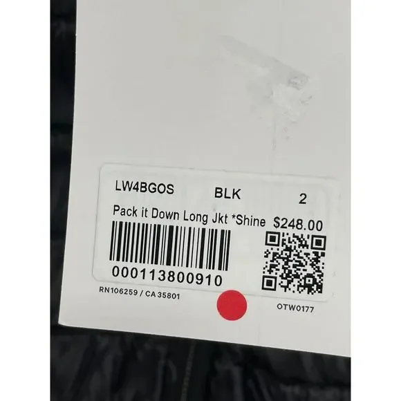 Lululemon Pack It Down Shine Jacket Long Women’s Size 2 Black Hooded New Winter - Picture 11 of 12